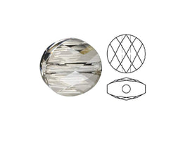 Swarovski 5052 Mini Round Beads, 8mm, Crystal Silver Shade | 12 Pack - BeadPrism