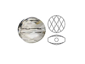 Swarovski 5052 Mini Round Beads, 8mm, Crystal Silver Shade | 12 Pack - BeadPrism