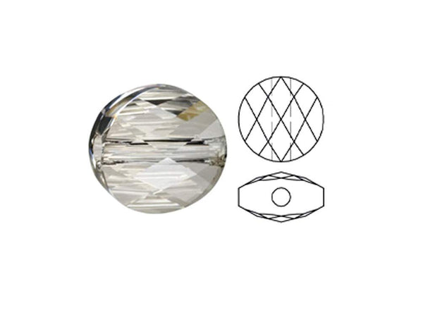 Swarovski 5052 Mini Round Beads, 8mm, Crystal Silver Shade | 12 Pack - BeadPrism