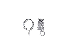 2 pcs Sterling silver 8mm bail with Flower design ( 1 pair ) - BeadPrism