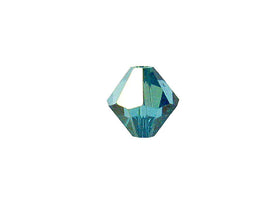 Swarovski Crystal, #5328 Bicone Beads 4mm, Indicolite AB, Wholesale Packs - BeadPrism