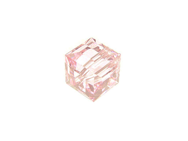 Wholesale Genuine Swarovski 5601 4mm Rosaline Cube Beads, Choose Package Size - BeadPrism