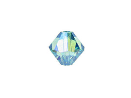 Swarovski Crystal, #5328 Bicone Beads 8mm, Aquamarine AB 2X, Wholesale Packs - BeadPrism