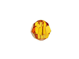 Swarovski 5000 Round Crystal Faceted Beads Topaz | 4mm | Small & Wholesale Packs - BeadPrism