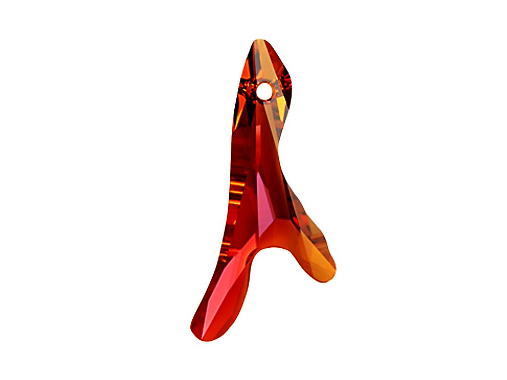 Swarovski Crystal, #6791 2-Sprig Coral Branch Pendant 34mm, Crystal Red Magma, Wholesale