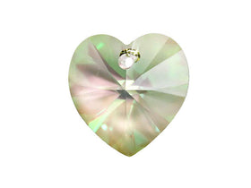 Swarovski Crystal, #6228 Heart Shape Pendant 10mm, Crystal Luminous Green, Wholesale Packs - BeadPrism