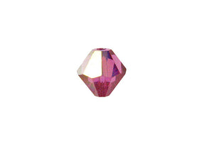 Swarovski Crystal, #5328 Bicone Beads 4mm, Fuchsia AB, Wholesale Packs - BeadPrism