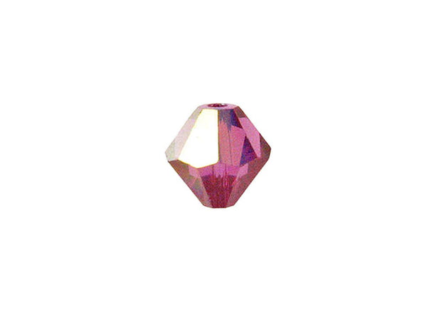 Swarovski Crystal, #5301 Bicone Beads 5mm, Fuchsia AB, Wholesale Packs - BeadPrism