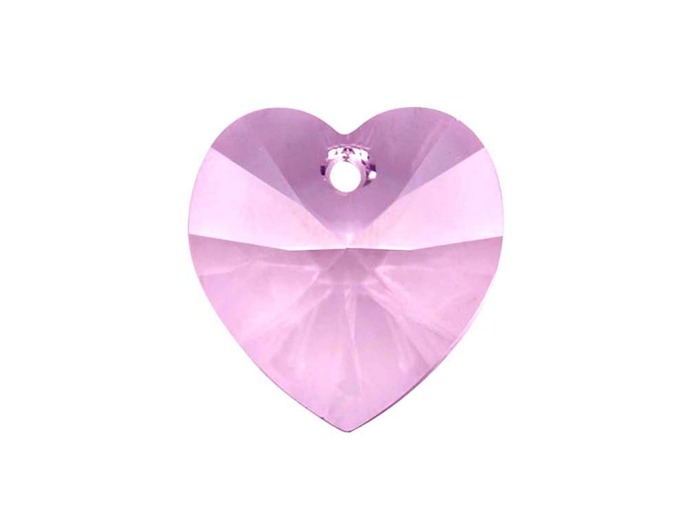 Swarovski Crystal, #6228 Heart Shape Pendant 10mm, Light Amethyst, Wholesale Packs