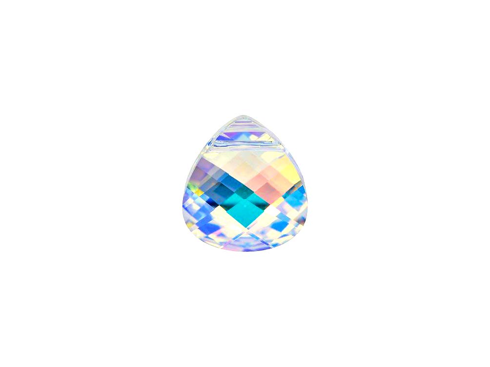 Swarovski Crystal, #6012 Flat Briolettes Beads 11mm, Aquamarine AB, Wholesale Packs - BeadPrism