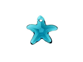 Swarovski Crystal, 2 Pieces, #6721 Starfish Pendant 16mm, Indicolite, Wholesale - BeadPrism