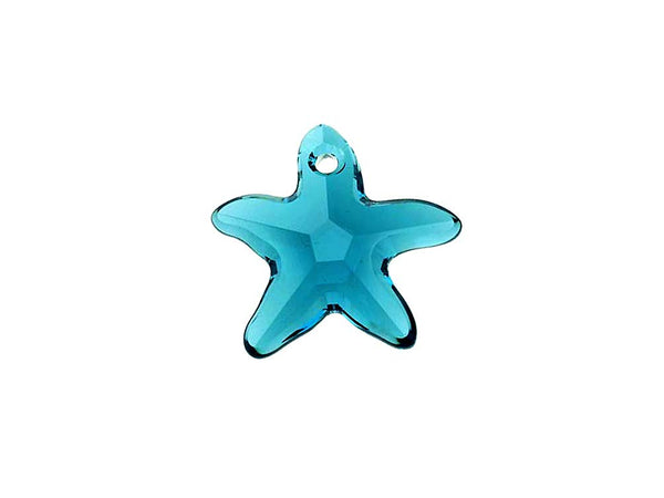 Swarovski Crystal, 2 Pieces, #6721 Starfish Pendant 16mm, Indicolite, Wholesale - BeadPrism