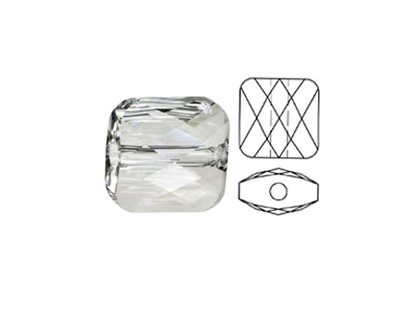 Swarovski 5053 Mini Square Beads, 6mm, Crystal | 24 Pack - BeadPrism