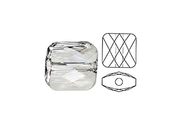Swarovski 5053 Mini Square Beads, 8mm, Crystal | 12 Pack - BeadPrism