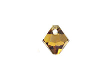 Load image into Gallery viewer, Wholesale Genuine Swarovski 6301 8mm Topaz SATIN Bicone Beads, Choose Package Size - BeadPrism