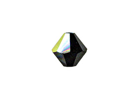 Swarovski Crystal, #5328 Bicone Beads 8mm, JET AB, Wholesale Packs - BeadPrism