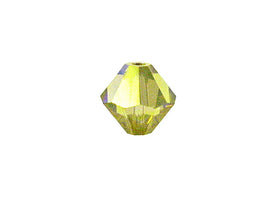 Swarovski Crystal, #5328 Bicone Beads 6mm, Lime AB, Wholesale Packs - BeadPrism