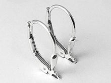 Load image into Gallery viewer, Wholesale Sterling Silver Leverback Earring Findings with Teardrop Design, Choose Package Size - BeadPrism