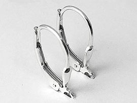 Wholesale Sterling Silver Leverback Earring Findings with Teardrop Design, Choose Package Size - BeadPrism