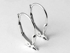 Wholesale Sterling Silver Leverback Earring Findings with Teardrop Design, Choose Package Size - BeadPrism