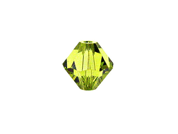 Swarovski Crystal, #5328 Bicone Beads 6mm, Light Olivine, Wholesale Packs - BeadPrism