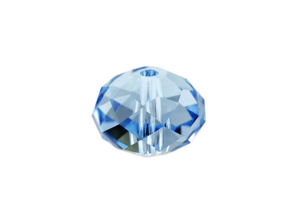 Swarovski 5040 Rondelle Crystal Faceted Beads Aquamarine | 8mm | Small & Wholesale Packs - BeadPrism