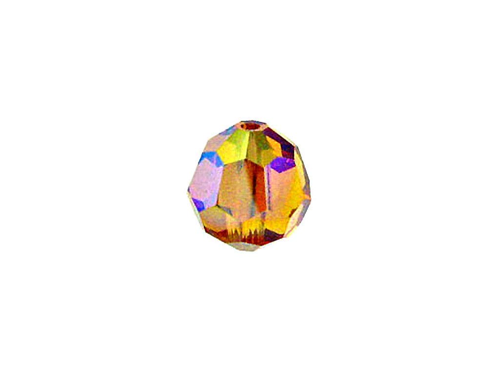 Swarovski 5000 Round Crystal Faceted Beads Topaz AB | 7mm | Small & Wholesale Packs - BeadPrism