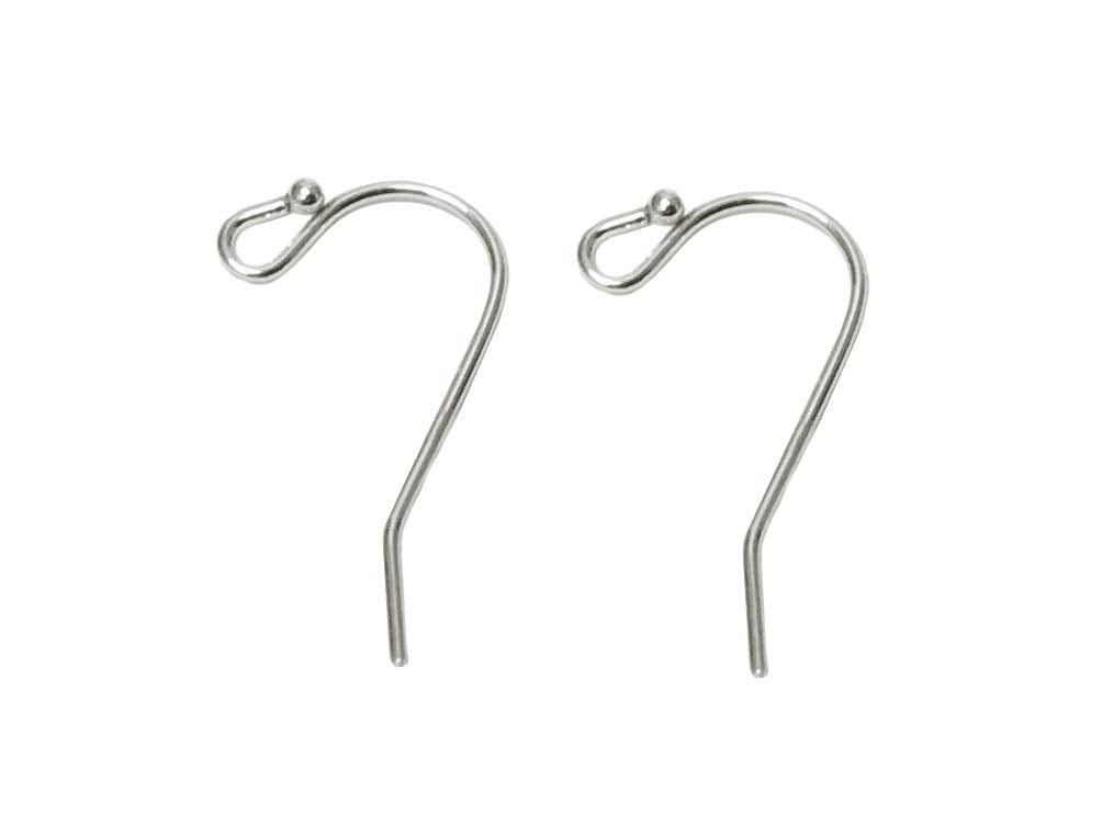 100 or 500 Pieces: Rhodium Silver Fish Hook Earring Wires with Spring and  Ball