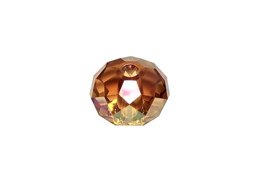 Swarovski 5041 Rondelle Crystal Faceted Beads Crystal Copper | 12mm | Small & Wholesale Packs - BeadPrism
