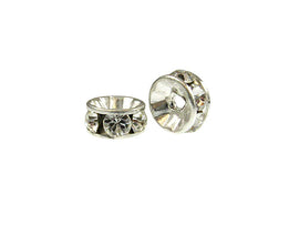 Wholesale Genuine Swarovski Rhinestone Rondelles - Silver Plated - 3mm Crystal - Choose Package Size - BeadPrism