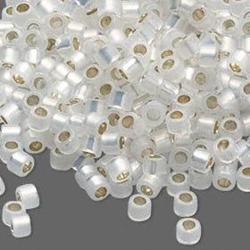 Pack of 50 gram GILT LINED WHITE  Miyuki Delicas 11/0 Seed Beads Wholesale - BeadPrism
