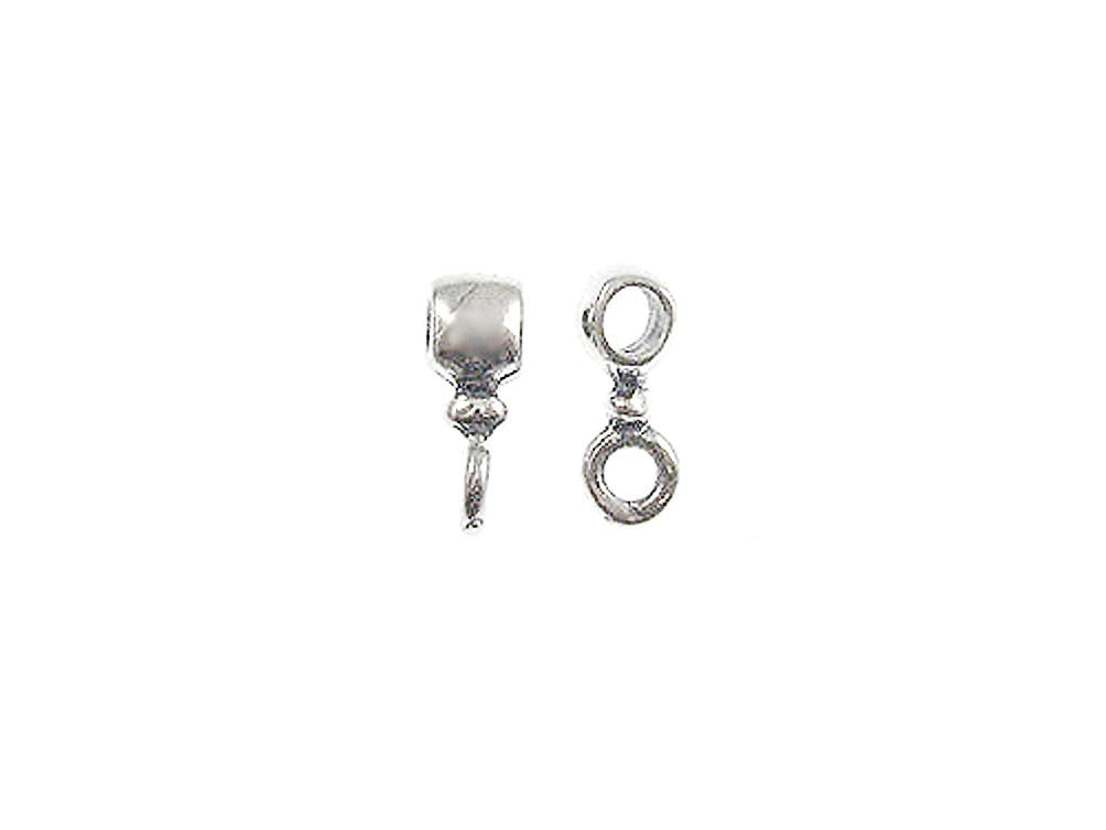 10 pcs Sterling Silver 8.8x3mm Small Micro Slider Bail Bright finish - BeadPrism