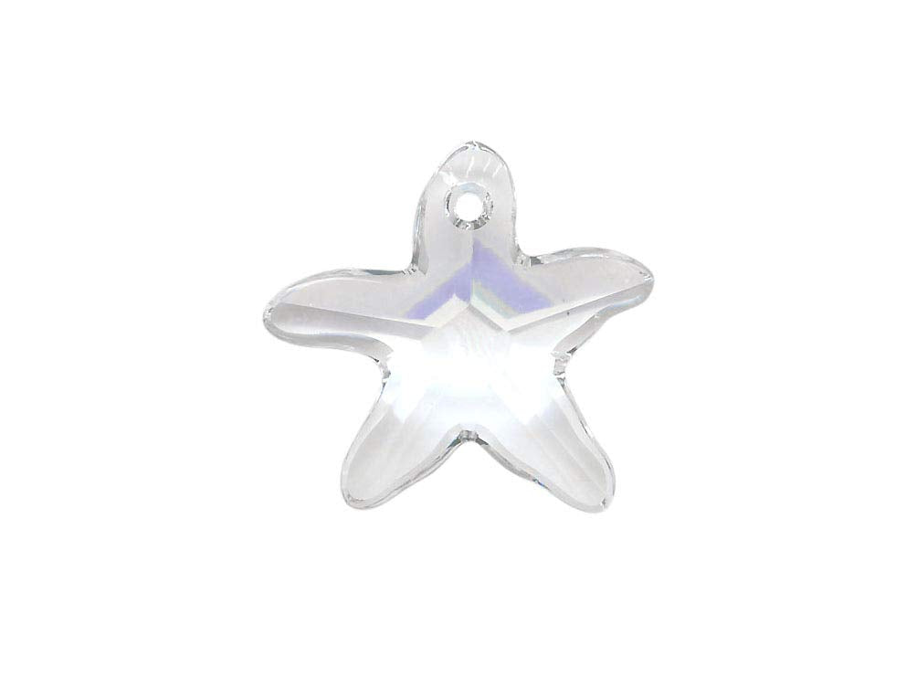 Swarovski Crystal, 2 Pieces, #6721 Starfish Pendant 16mm, Crystal, Wholesale - BeadPrism