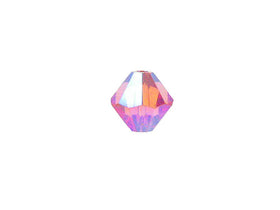 Swarovski Crystal, #5328 Bicone Beads 4mm, Rose AB 2X, Wholesale Packs - BeadPrism