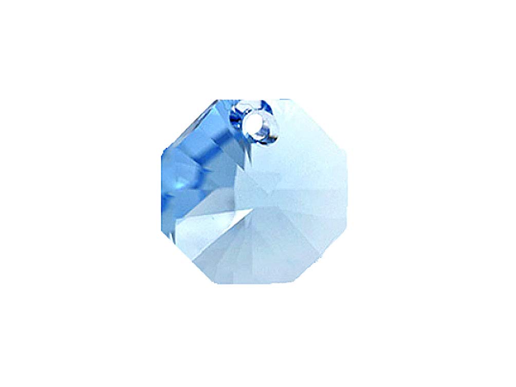 Swarovski Crystal, #6401 Octagon Pendant 12mm, Aquamarine, Wholesale Packs - BeadPrism