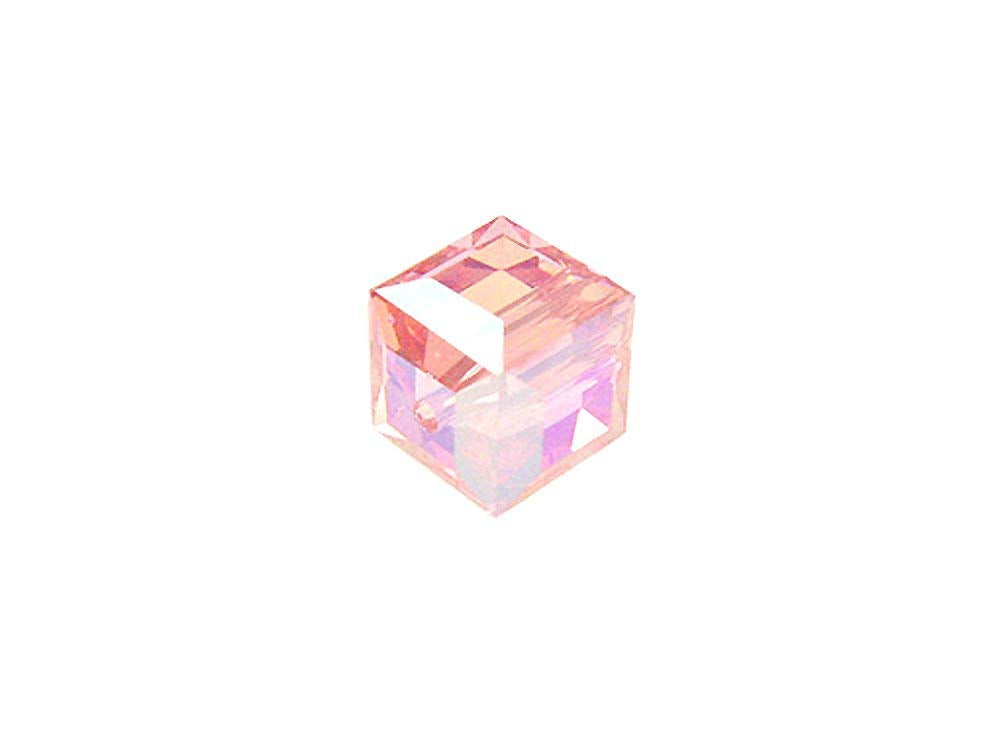 Wholesale Genuine Swarovski 5601 8mm Light Rose AB Cube Beads, Choose Package Size - BeadPrism