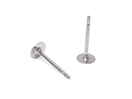 Wholesale Sterling Silver Post Earring With 4mm Flat Pin Pad, Choose Package Size - BeadPrism