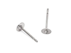 Wholesale Sterling Silver Post Earring With 4mm Flat Pin Pad, Choose Package Size - BeadPrism