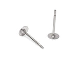Wholesale Sterling Silver Post Earring With 4mm Flat Pin Pad, Choose Package Size