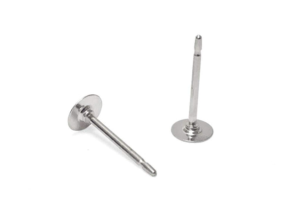 Wholesale Sterling Silver Post Earring With 4mm Flat Pin Pad, Choose Package Size - BeadPrism