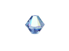 Load image into Gallery viewer, Swarovski Crystal, #5328 Bicone Beads 4mm, Denim Blue AB, Wholesale Packs - BeadPrism