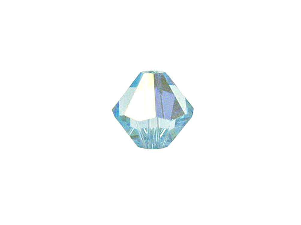 Swarovski Crystal, #5328 Bicone Beads 4mm, Aquamarine AB, Wholesale Packs - BeadPrism