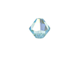 Swarovski Crystal, #5301 Bicone Beads 3mm, Aquamarine AB, Wholesale Packs - BeadPrism