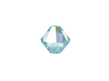 Load image into Gallery viewer, Swarovski Crystal, #5328 Bicone Beads 6mm, Aquamarine AB, Wholesale Packs - BeadPrism