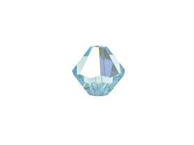 Swarovski Crystal, #5328 Bicone Beads 6mm, Aquamarine AB, Wholesale Packs - BeadPrism