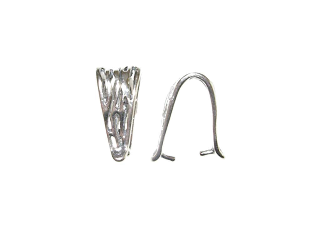 1 pc Sterling Silver Filigreed Pinch Bail 14.5mm - BeadPrism