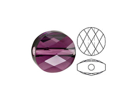 Swarovski 5052 Mini Round Beads, 8mm, Amethyst | 12 Pack - BeadPrism