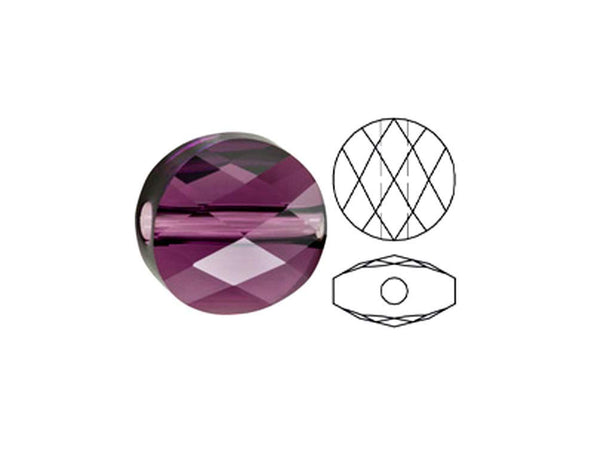 Swarovski 5052 Mini Round Beads, 8mm, Amethyst | 12 Pack - BeadPrism