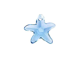 Swarovski Crystal, 2 Pieces, #6721 Starfish Pendant 16mm, Aquamarine, Wholesale - BeadPrism