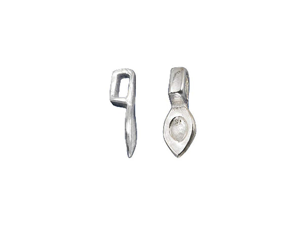 4 pcs Sterling Silver Glue-On Bail 15x6mm Medium size - BeadPrism